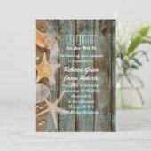 Hochzeit am Strand mit eleganter Hütte Einladung (Stehend Vorderseite)