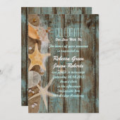 Hochzeit am Strand mit eleganter Hütte Einladung (Vorne/Hinten)