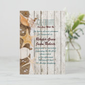 Hochzeit am Strand mit eleganter Hütte Einladung (Stehend Vorderseite)