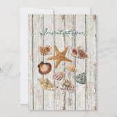 Hochzeit am Strand mit eleganter Hütte Einladung (Rückseite)