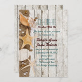 Hochzeit am Strand mit eleganter Hütte Einladung (Vorne/Hinten)