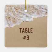 Hochzeit am Strand mit Namen und Datum Keramikornament (Rückseite)