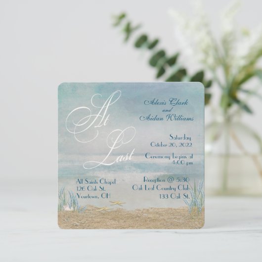 Hochzeit am Strand mit Seestern (Stehend Vorderseite)