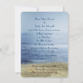 Hochzeit am Strand mit Seestern und Seegras Einladung (Rückseite)