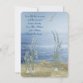 Hochzeit am Strand mit Seestern und Seegras Einladung (Vorderseite)