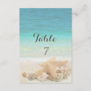 Hochzeit am Strand Muscheln Tischkarte Einladung