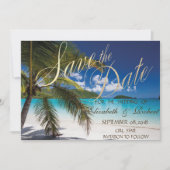 Hochzeit am Strand, Palmen, Sandstrand Save the Da Save The Date (Vorderseite)