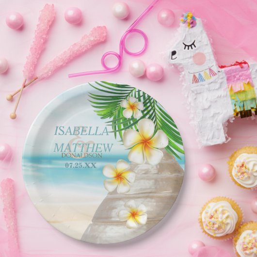 Hochzeit am Strand Pappteller (Party)