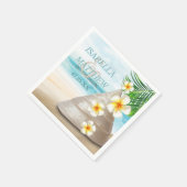 Hochzeit am Strand | Personalisiere Serviette (Ecke)