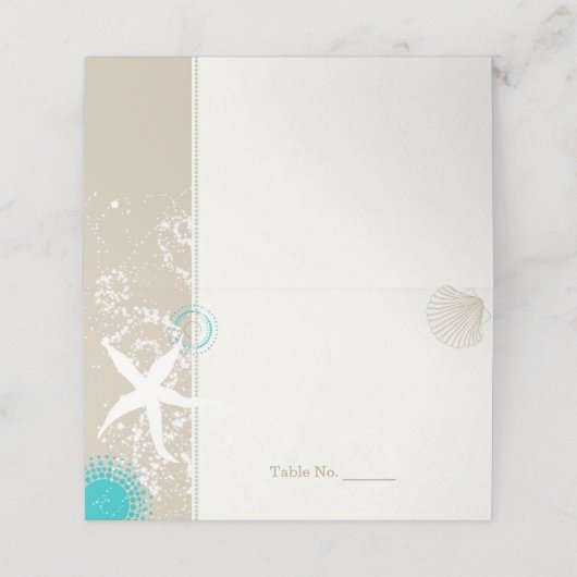 Hochzeit am Strand Platzkarte (Außenseite Aufgefaltet)