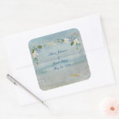 Hochzeit am Strand Quadratischer Aufkleber (Umschlag)