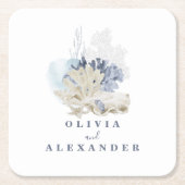 Hochzeit am Strand Rechteckiger Pappuntersetzer (Vorderseite)