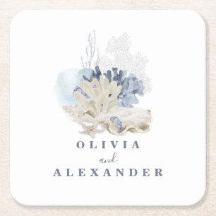 Hochzeit am Strand Rechteckiger Pappuntersetzer