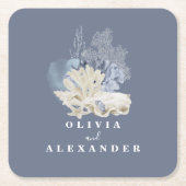 Hochzeit am Strand Rechteckiger Pappuntersetzer (Vorderseite)