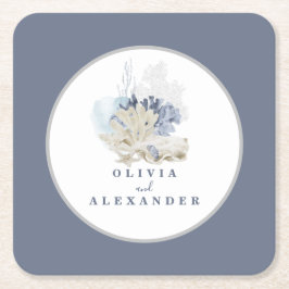 Hochzeit am Strand Rechteckiger Pappuntersetzer