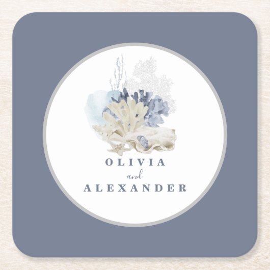 Hochzeit am Strand Rechteckiger Pappuntersetzer (Vorderseite)