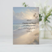 Hochzeit am Strand RSVP Karte (Stehend Vorderseite)
