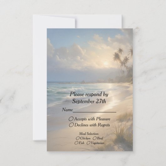 Hochzeit am Strand RSVP Karte (Rückseite)