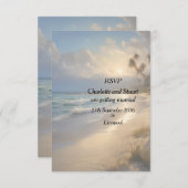Hochzeit am Strand RSVP Karte (Vorne/Hinten)