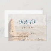 Hochzeit am Strand RSVP Karte (Vorne/Hinten)