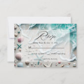 Hochzeit am Strand RSVP Karte (Vorderseite)