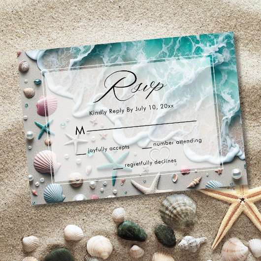 Hochzeit am Strand RSVP Karte