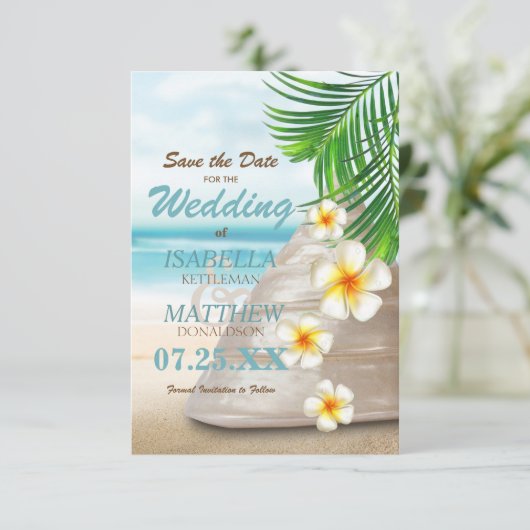 Hochzeit am Strand - Save the Date (Stehend Vorderseite)