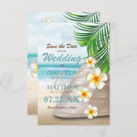 Hochzeit am Strand - Save the Date (Vorne/Hinten)