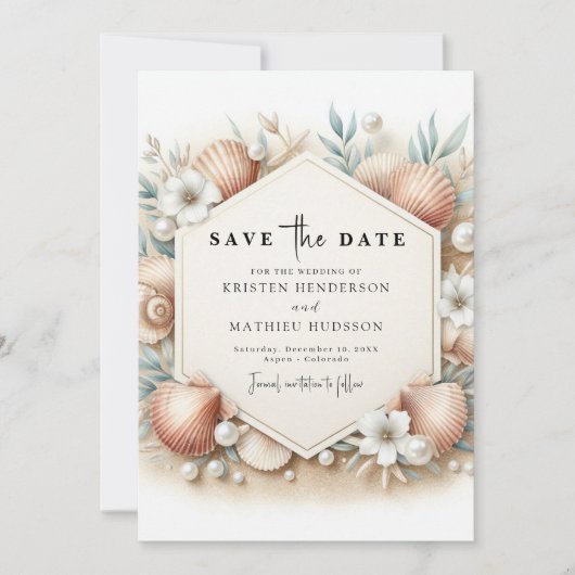 Hochzeit am Strand Save The Date (Vorderseite)