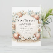 Hochzeit am Strand Save The Date (Stehend Vorderseite)