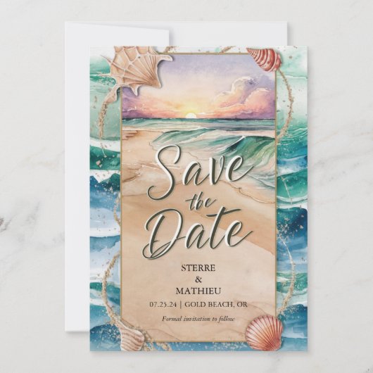 Hochzeit am Strand Save The Date (Vorderseite)