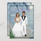 Hochzeit am Strand Save The Date (Vorne/Hinten)