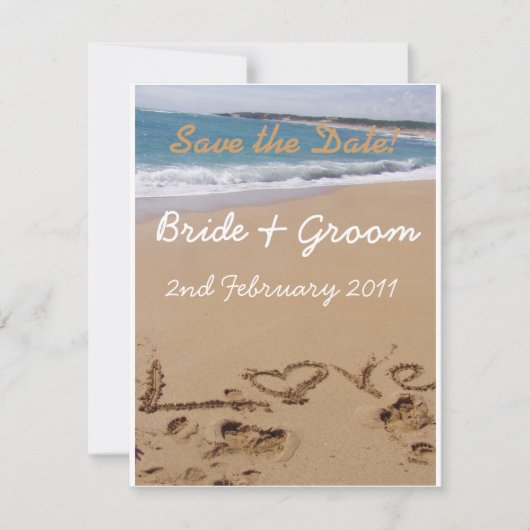Hochzeit am Strand - Save the Date! Date (Vorderseite)