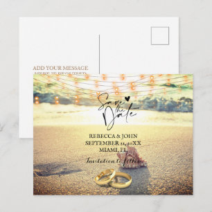 Hochzeit am Strand Save the Date Postkarte
