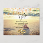Hochzeit am Strand Save the Date Postkarte (Vorderseite)