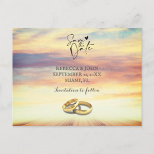 Hochzeit am Strand Save the Date Postkarte