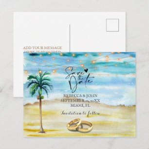 Hochzeit am Strand Save the Date Postkarte