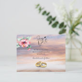 Hochzeit am Strand Save the Date Postkarte (Stehend Vorderseite)