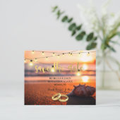 Hochzeit am Strand Save the Date Postkarte (Stehend Vorderseite)