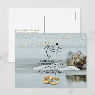 Hochzeit am Strand Save the Date Postkarte