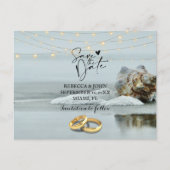 Hochzeit am Strand Save the Date Postkarte (Vorderseite)