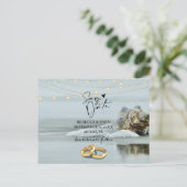 Hochzeit am Strand Save the Date Postkarte (Stehend Vorderseite)
