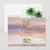 Hochzeit am Strand Save the Date Postkarte (Vorne/Hinten)