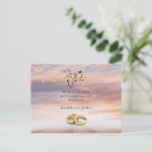 Hochzeit am Strand Save the Date Postkarte (Stehend Vorderseite)