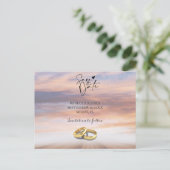 Hochzeit am Strand Save the Date Postkarte (Stehend Vorderseite)