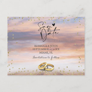 Hochzeit am Strand Save the Date Postkarte