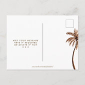 Hochzeit am Strand Save the Date Postkarte (Rückseite)