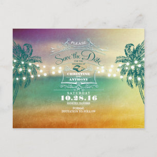 Hochzeit am Strand Save the Date Postkarten