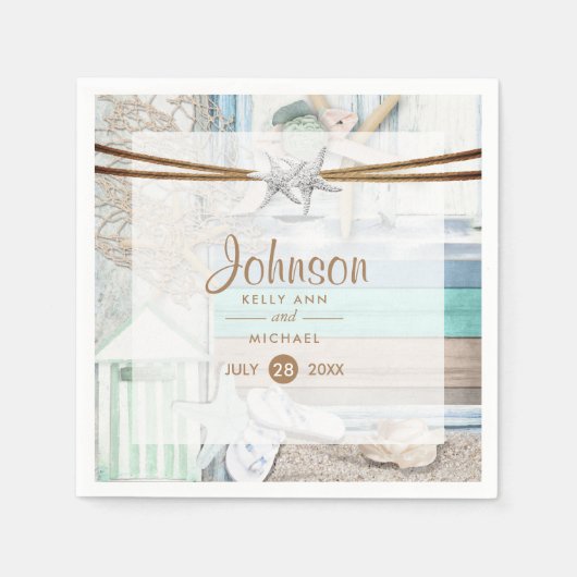 Hochzeit am Strand Serviette (Vorderseite)