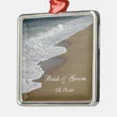 Hochzeit am Strand Silbernes Ornament (Links)